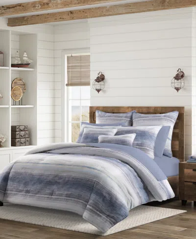 Salt Life Slater Stripe 3-piece Comforter Set, King/california King In Blue