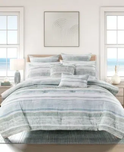 Salt Life Surf Stripe Comforter Sets In Green