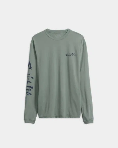 Salt Life Therapy Long Sleeve Slx Performance Tee In Green