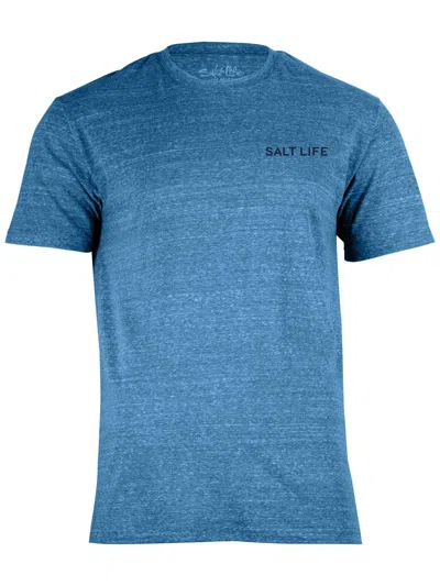 Salt Life Tropic Fin Mens Short Sleeve Crewneck Graphic T-shirt In Blue