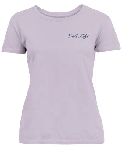 Salt Life Women's Doggy Days Cotton Short-sleeve T-shirt In Lilac