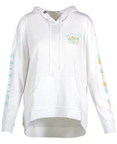 Salt Life Women's Pineapple Paradise Shirttail Hoodie In White