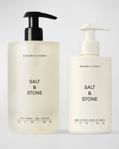 Salt & Stone Bergamot & Hinoki Body Duo In White