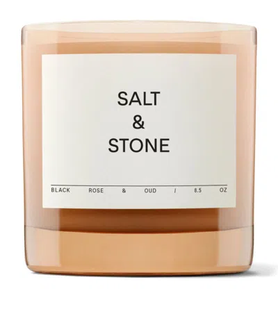Salt & Stone Black Rose & Oud Candle (240g) In Neutral