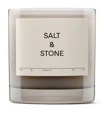 Salt & Stone Fig & Violet Candle (240g) In Neutral