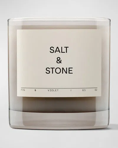 Salt & Stone Fig & Violet Candle In Neutral