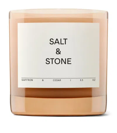 Salt & Stone Saffron & Cedar Candle (240g) In Neutral
