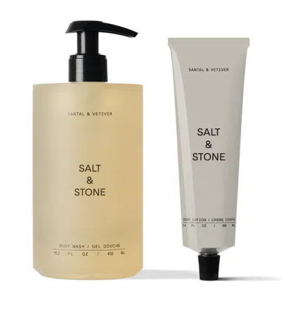 Salt & Stone Santal & Vetiver Body Wash And Lotion Duo (550ml) In Multi