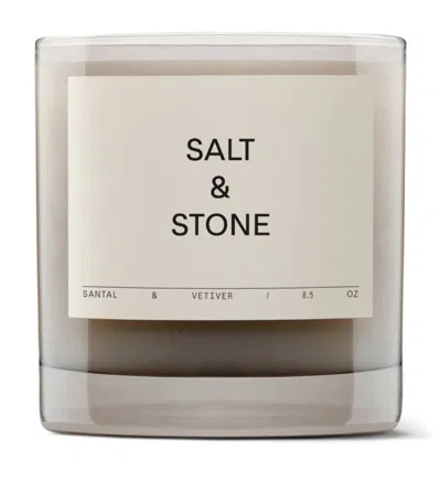 Salt & Stone Santal & Vetiver Candle (240g) In Neutral