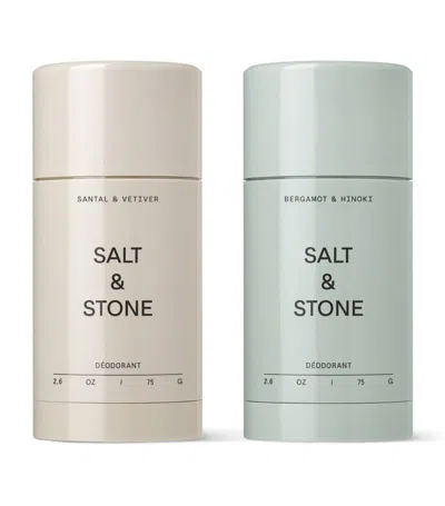 Salt & Stone Santal & Vetiver Deodorant & Bergamot & Hinoki Deodorant Duo In Multi