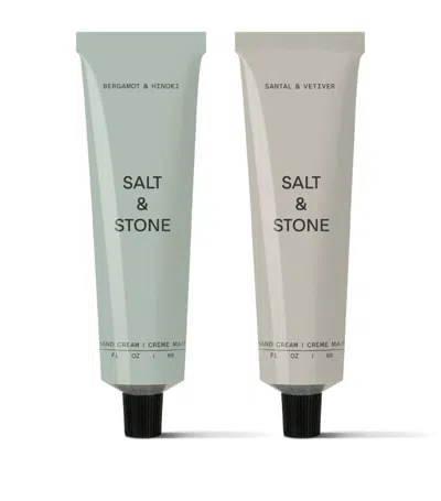 Salt & Stone Santal & Vetiver Hand Cream & Bergamot & Hinoki Hand Cream Duo (200ml) In Multi