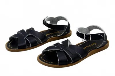 Salt Water Sandals Women's Original Slides Leather Buckle Sandals In Black