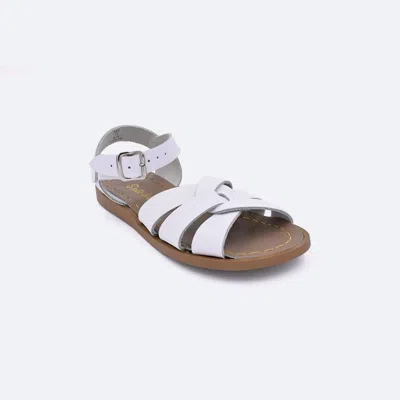 Salt Water Sandals Women's Original Slides Leather Buckle Sandals In White