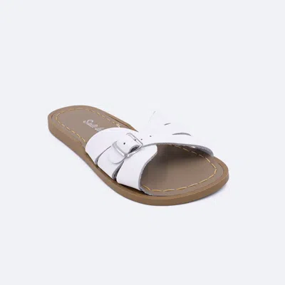 Salt Water Sandals Youth Classic Slides In White