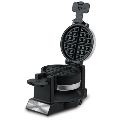 Salton Rotating Double Belgian Waffle Maker In Black
