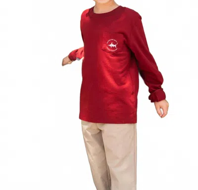 Saltwater Boys Co. Kids' Black Lab Tee In Maroon In Red