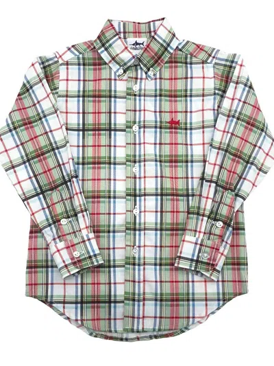 Saltwater Boys Co. Kids' Boy's Carter Oxford Shirt In Creme In Multi