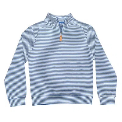 Saltwater Boys Co. Kids' Boys' Collins Quarter Zip Pullover In Blue Stripe In Multi