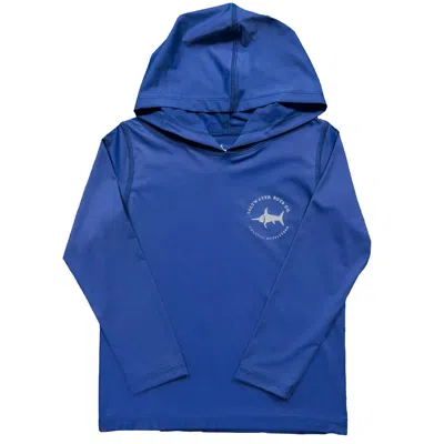Saltwater Boys Co. Kids' Boys' Flag Performance Hoodie In Navy In Blue