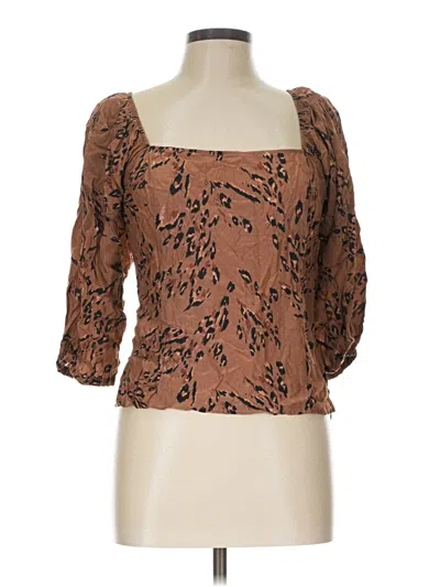 Pre-owned Saltwater Luxe 3/4 Sleeve Blouse In Brown