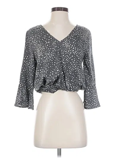 Pre-owned Saltwater Luxe 3/4 Sleeve Blouse In Gray