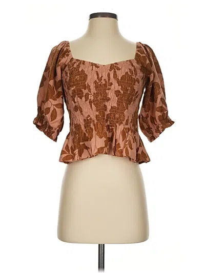 Pre-owned Saltwater Luxe 3/4 Sleeve T-shirt In Brown