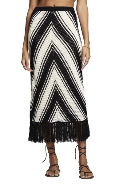Saltwater Luxe Amberlyn Crochet Skirt In Black/off White In Multi