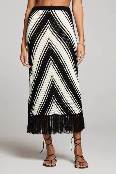 Saltwater Luxe Amberlyn Sweater Skirt In Black/white In Multi
