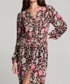 SALTWATER LUXE AURELIE TOP IN FLORAL/PINK/BLACK