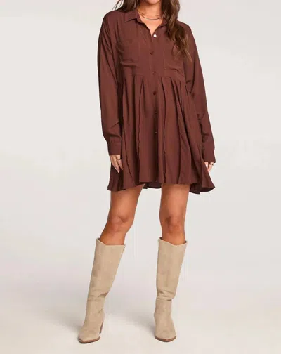 Saltwater Luxe Aurellia Mini Dress In Chocolate In Brown