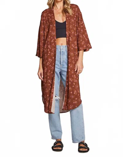 Saltwater Luxe Banks Kimono In Warm Brown