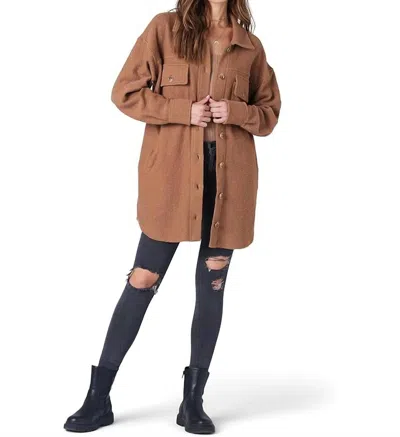 Saltwater Luxe Button Up Oversized Shacket In Sienna In Gold
