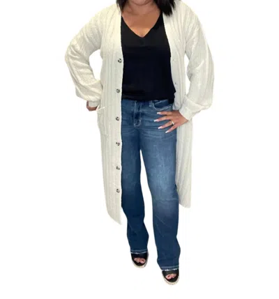 Saltwater Luxe Button Up Sweater Cardigan In Vanilla In White
