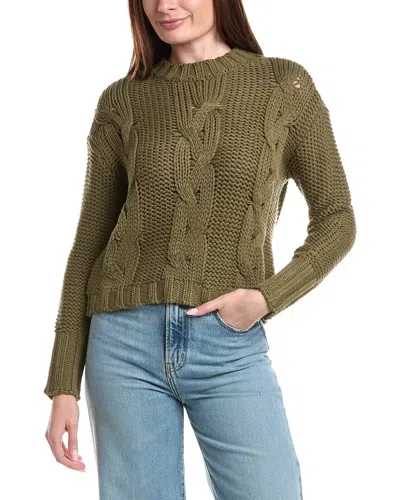 Saltwater Luxe Cable Knit Sweater In Green
