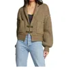 Saltwater Luxe Cain Chunky Knit Cardigan Sweater In Olive In Green