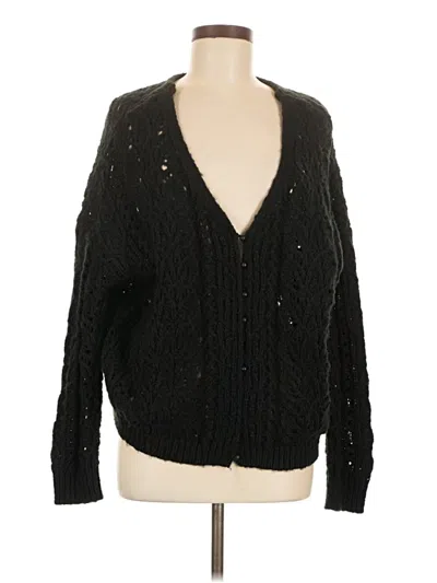 Pre-owned Saltwater Luxe Cardigan Sweater In Black