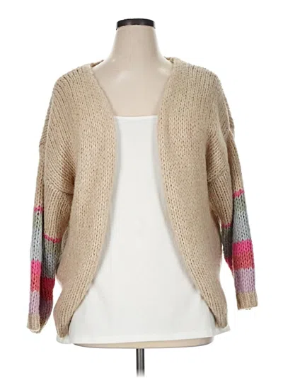 Pre-owned Saltwater Luxe Cardigan Sweater In Tan