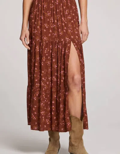 Saltwater Luxe Carli Skirt In Pecan Floral In Multi