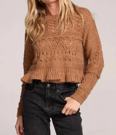 Saltwater Luxe Coco Cropped Sweater In Camel In Brown
