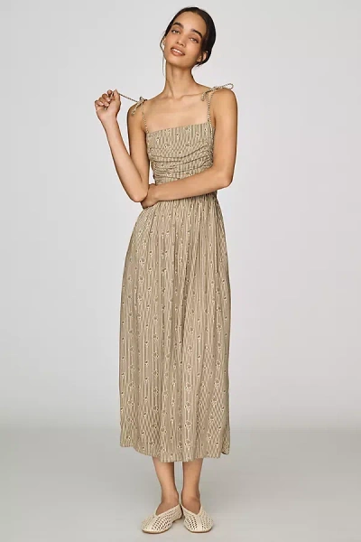 Saltwater Luxe Cotton Blend Floral Midi Dress In Gray