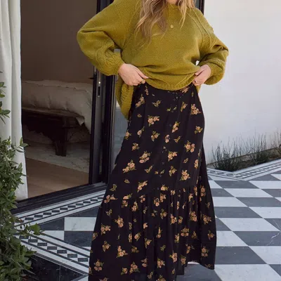 Saltwater Luxe Dagny Midi Skirt In Black