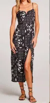 Saltwater Luxe Dottie Midi Dress In Black Geometric In Multi