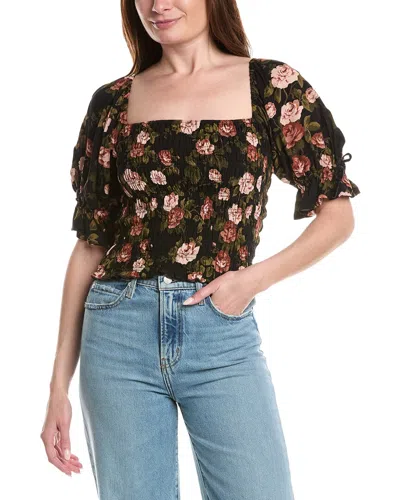 Saltwater Luxe Elbow Sleeve Blouse In Black