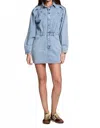 Saltwater Luxe Ellerie Mini Dress In Stone Wash Denim In Blue