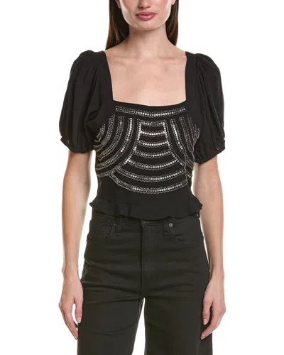 Saltwater Luxe Embellished Top In Black