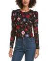 Saltwater Luxe Embroidered Mesh Top In Multi