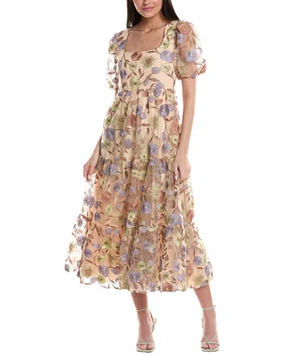 SALTWATER LUXE EMBROIDERED TULLE MAXI DRESS