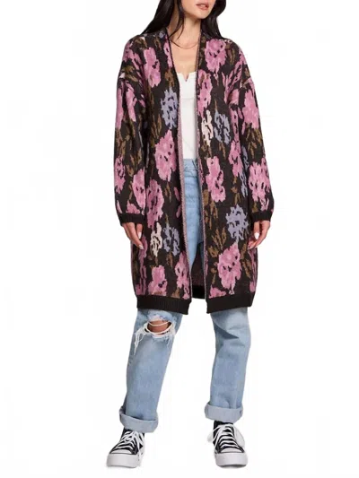 Saltwater Luxe Emer Long Open Floral Cardigan In Multi