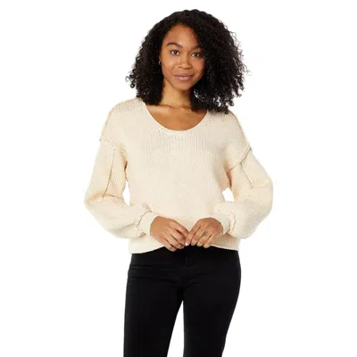 Saltwater Luxe Everlee Sweater Women's Beige Long Sleeve Scoop Neck Jzz391 In Neutral