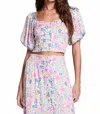 Saltwater Luxe Eylsia Floral Top In Pink Print In Multi